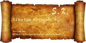 Sikolya Kristóf névjegykártya
