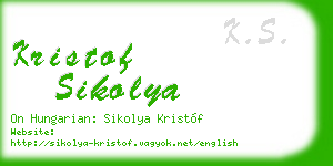 kristof sikolya business card